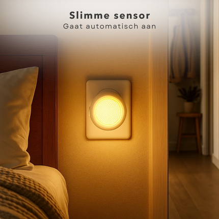 Cheqo® LED Nachtlamp - Nachtlamp Met Sensor - Stopcontact Nachtlamp - Bewegingssensor - Energiezuinig - Automatische Verlichting - Kinderkamer Nachtlamp - Slaapkamer Verlichting - Sensor Verlichting - Plug-In Nachtlamp - Nachtverlichting