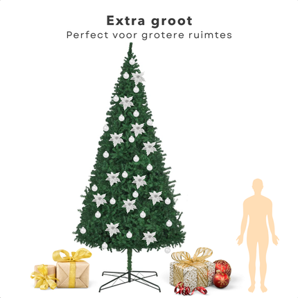 Cheqo® Kunstkerstboom PVC - Kunst Kerstboom - 400 cm - Levensecht PVC - Voor Binnengebruik - Eenvoudige Montage