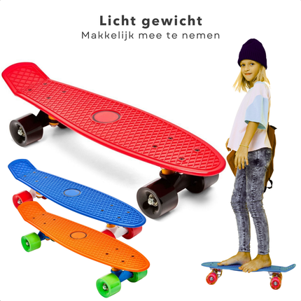 Cheqo® Penny Skateboard Kinderen -  Penny Board  - Stevig Plastic Deck