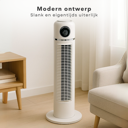 Cheqo® Torenventilator - Ventilator - Fan - Airco Alternatief - Kolomventilator - Stille Ventilator Slaapkamer - Met Afstandsbediening en Oscillatie