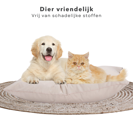 Cheqo® Hondenkussen - Huisdierbed - Hondenmand - Benchkussen - Hondenbed - Waterdicht - Voor Grote Honden - Beige