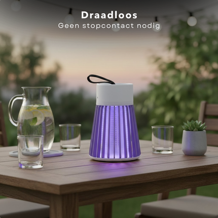 Cheqo® Muggenlamp - Insectenlamp - Vliegenlamp - Muggenvanger - Vliegenvanger - Elektrische Muggenlamp - Elektrische Insectenlamp - Uv Muggenlamp - Uv Insectenlamp - Elektrische Insectendoder - Insectenbestrijder - Oplaadbare Muggenlamp