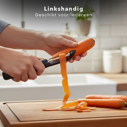 Cheqo® Dunschiller - Aardappelschiller - Groenteschiller - Fruitschiller - Schiller - Dunschiller met Beschermkap - Dunschiller met Aardappeloog - Linkshandige Dunschiller