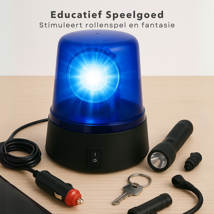 Cheqo® Politie Zwaailicht - Zwaailamp - Sirene - Politie Speelgoed - Blauw Licht