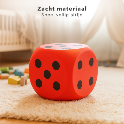 Cheqo® Grote Dobbelsteen - Rode Dobbelsteen - Sinterklaas Dobbelsteen - Foam Dobbelsteen - Zachte Dobbelsteen - Dobbelspel Dobbelsteen - Speelgoed Dobbelsteen - Dobbelsteen Voor Kinderen - Dobbelsteen Decoratie - Dobbelsteen Party