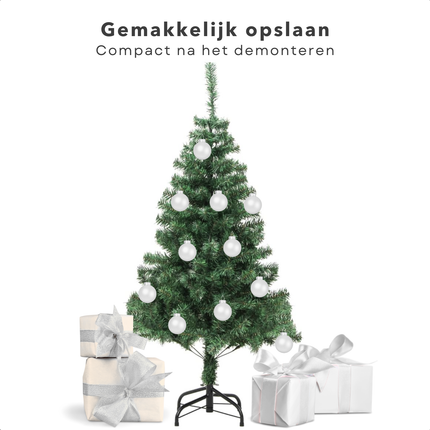 Cheqo® Kunstkerstboom PVC - Kunst Kerstboom - 150 cm - 380 Takken - Inclusief Standaard - Geschikt voor Binnen en Buiten