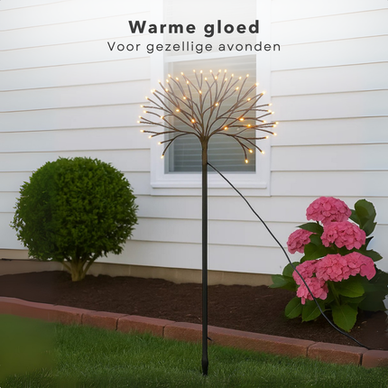 Cheqo® Led Boom 100 Cm - Kerstboom 240 Led’s - Warm Wit Verlichting - Ledboom - Tuinsteker - Grondspies - Flexibel Takjes - Buigbare Takken - Spatwaterdicht - IP44 Adapter - Energiezuinig - Buitenverlichting