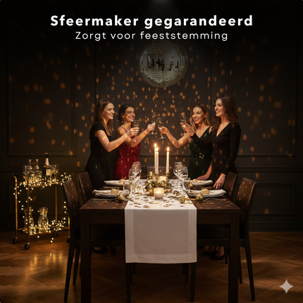 Cheqo® Kerst Discobal - Spiegelbol 30 CM - Champagnekleurig Spiegelglas - Disco Bal Bruin - Eenvoudig Op Te Hangen - Kerstversiering - Feestdagen Decoratie - Discobal Ornament - Spiegelglas Discobal - Kerstdecoratie