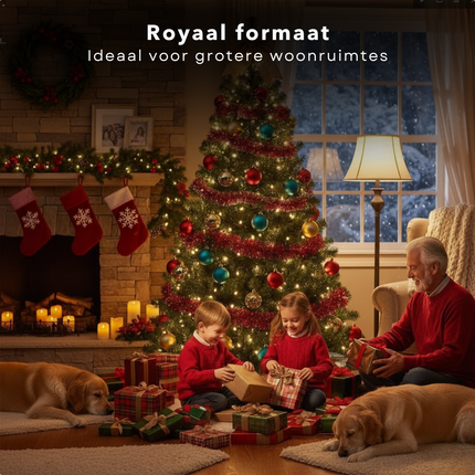 Cheqo® Kunstkerstboom 210 cm - 900 Takken - Kerstboom Met Standaard - Duurzame Materialen - Milieuvriendelijk Alternatief - Eenvoudig Op Te Zetten - Volle Uitstraling - Flexibele Takken - Stabiele Kerstboom - Herbruikbare Kerstboom