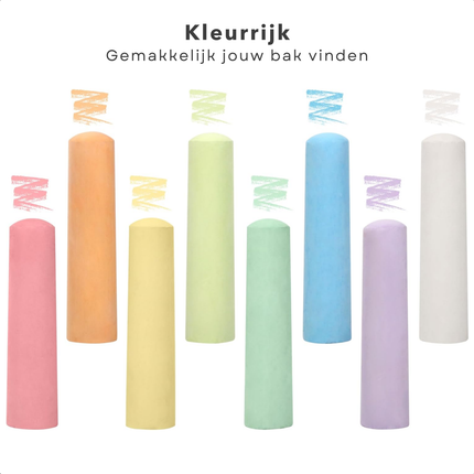 Cheqo® Stoepkrijt Set - 37 Stuks in Emmer - Stoep Krijt - Creatief Buitenspeelgoed - Kleurkrijt voor Kinderen
