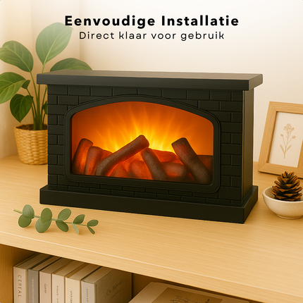 Cheqo® LED Sfeerhaard - Decoratieve LED Openhaard - LED Haard Elektrisch - Kunststof - USB