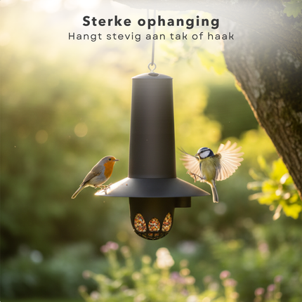 Cheqo® Vogel Vetbollen Voederautomaat - Voederautomaat - Vogelvoer Automaat - Vetbollen Houder - Tuinvogel Voederautomaat - Mezenbollen Automaat - Voederautomaat Voor Buitenvogels - Vetbollen Dispenser - Vogelvoer Houder