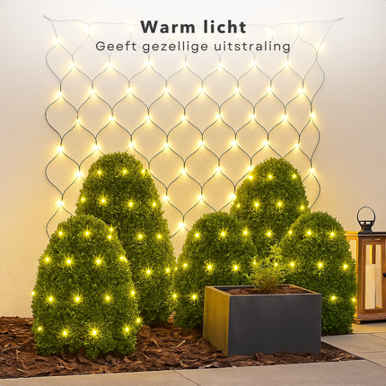 Cheqo® Buxus Netverlichting - Kerstverlichting - Kerstlampjes - 100 LED Lampjes - Warm Wit Licht - Buxus Verlichting - Energiezuinige Led's - Geschikt voor Buiten - IP44 Adapter - 90 CM Diameter - LED Netverlichting - Buxusbol Verlichting