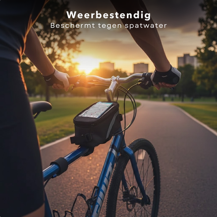 Cheqo® Smartphone Fietstas - Frametas met Telefoonhouder - Fietstas met Telefoonhouder - Fietstas met Smartphone Houder - Frametas met Smartphone Houder - Fietstas Frame Telefoonhouder - Fietstas voor Smartphone - Telefoon Fietstas
