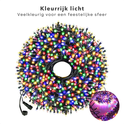 Cheqo® Kerstboomverlichting LED - Kerstlampjes - Kerstverlichting - Kerstboom Verlichting - Multicolor - 960 LED - Timerfunctie - Voor Binnen en Buiten