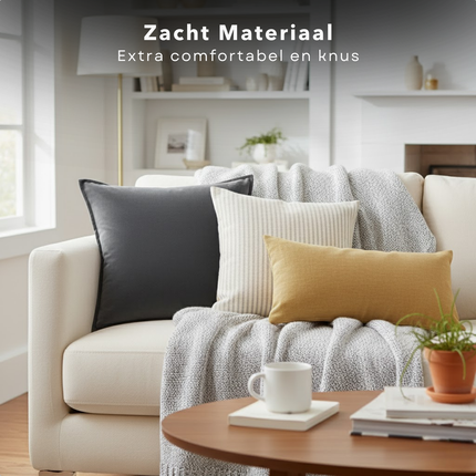 Cheqo® Verwarmd Kussen - Warmtekussen Elektrisch - Draadloos Warmtekussen - Oplaadbaar Kussen Verwarming - Meerdere Warmtestanden - Warmtekussen Voor Bank - Warmtekussen Voor Stoel - Zachte Hoes - Warmte Kussen