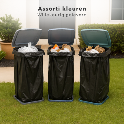 Cheqo® Vuilniszakhouder 60 Liter - Compact Op Te Bergen - Vuilniszakstandaard - Afvalzakhouder - Geschikt Voor 60 Liter - Vuilniszakhouder - Willekeurige Kleur - Vuilniszak Houder - Afvalzak Houder