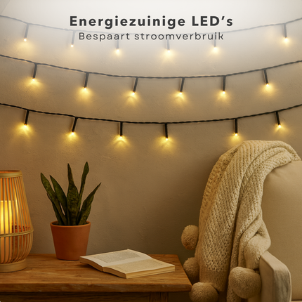 Cheqo® Solar Lichtsnoer - Kerstverlichting Buiten - Kerstboomverlichting - Cluster Verlichting - 21.5 Meter - 480 Led - Met Afstandsbediening - Warm Wit Licht - Tuinverlichting Op Zonne-Energie - Sfeerverlichting Buiten - Lichtslinger - Met Timer