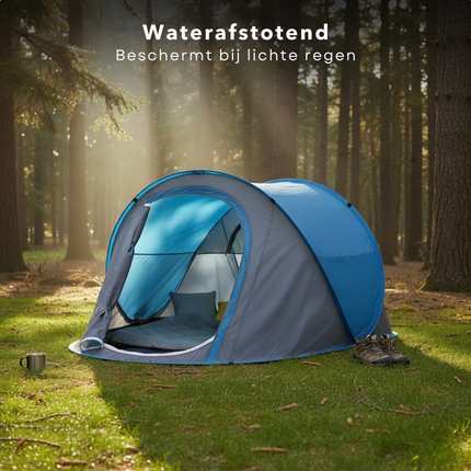 Cheqo® Pop Up Tent - Pop Up Tent 1 Persoons - Festival Tent - Kampeertent - Camping Tent - Lichtgewicht Tent - Blauwe Pop Up Tent
