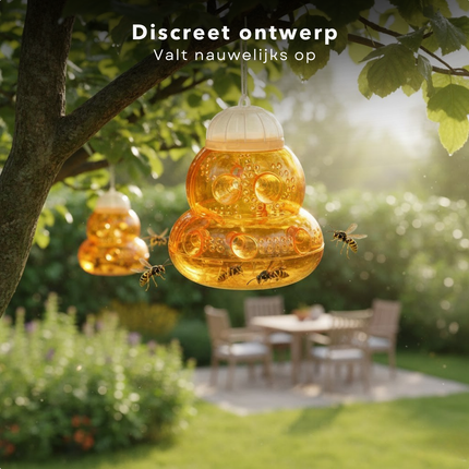 Cheqo® Wespenvanger - Wespenval - Wespenval Buiten - Wespenvanger Buiten - Insectenval - Insectenvanger - Wespentrap - Hangende Wespenvanger - Hangende Wespenval