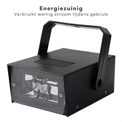 Cheqo® Disco Stroboscoop LED - Discolicht - Flitslicht - Mini Flitslamp voor Feestjes - Party Verlichting - Compact en Krachtig