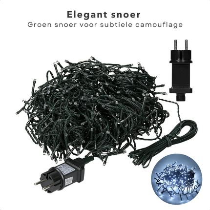 Cheqo® LED Kerstverlichting - Kerstlampjes - Kerstboomverlichting - Cluster - Clusterverlichting - 1500 LED's - 30M - Voor Binnen en Buiten - Timer & Geheugen