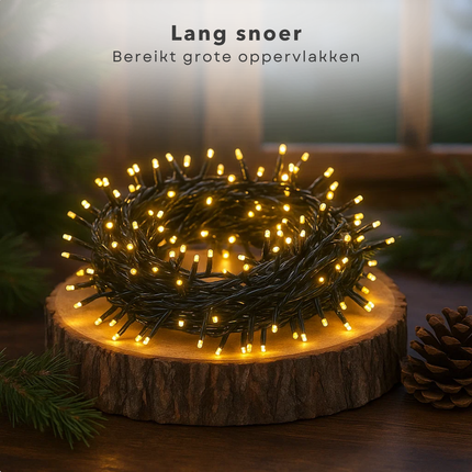 Cheqo® Kerstverlichting - Kerstboomverlichting - Kerstlampjes - Kerst Verlichting - Warm Wit Licht - 320 LED Lampjes - Geschikt Voor Binnen En Buiten - IP44 - 24 Meter Lichtsnoer - Kerstverlichting Buiten