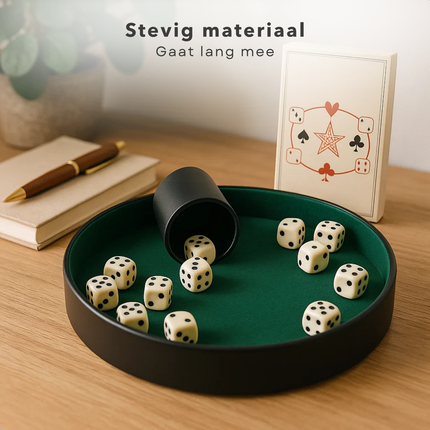 Cheqo® Pokerpiste Bekleed - Pokertafel - Poker Piste - Pokerbak - Pokeren Groen Flanel - Zwart Kunstleder - Geschikt Voor Poker