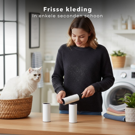 Cheqo® Kledingroller - Kleefroller - Plakroller - Pluizenroller - Stofroller - Lint Roller - Kledingroller Set - Pluizenroller Herlaadbaar - Rollers Voor Kleding - Pluizen Verwijderaar
