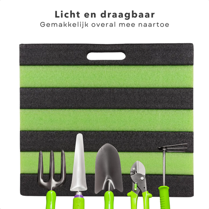 Cheqo® Kniemat Tuin -Knielkussen - Kniemat voor Klussen - Comfortabele Kniebescherming - Zwart/Groen - Tuinaccessoires