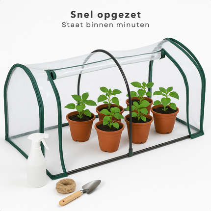 Cheqo® Tunnelkas PVC - Compacte Broeikas - Tuinkas - Kweekkas met Rits - Verplaatsbare Foliekas