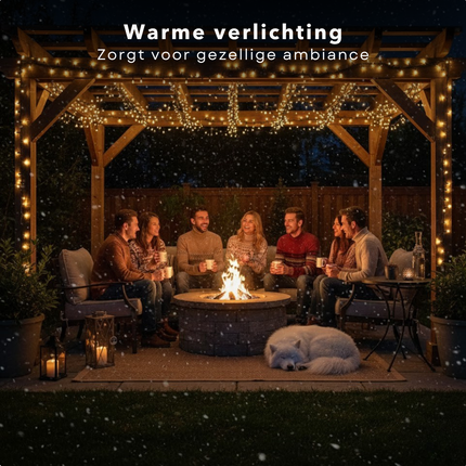 Cheqo® Kerstverlichting Binnen En Buiten - 120 LED Lampjes - Warm Wit Licht - 15 Meter Lichtslinger - Kerstlampjes - Kerstboomverlichting - IP44 Waterdicht - Sfeervolle Uitstraling - Kerst Lampjes - Kerstboom Decoratie