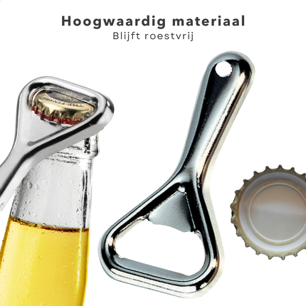 Cheqo® Flessenopener Set - Bieropener - Opener - Flesopener -RVS - 2 Stuks