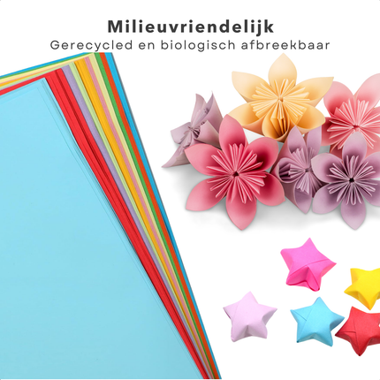 Cheqo® Vouwkarton - Vouwblaadjes - Knutselpapier - Knutsel Papier - 110 Grams - Origami Papier Kinderen - 20x20 cm - Kleurrijk Knutselpapier - 50 Stuks