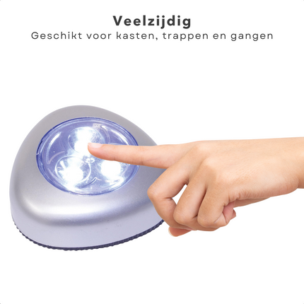 Cheqo® LED Spots Set - 5 Stuks - Verstelbaar - Batterijen - Dimbaar - Kastverlichting - Geen Gereedschap Nodig - Snelle Installatie - 400 Lumen - 25.000 Branduren - Duurzaam - Gangverlichting - Sfeerverlichting - Zelfklevend - Druklamp kastverlichting
