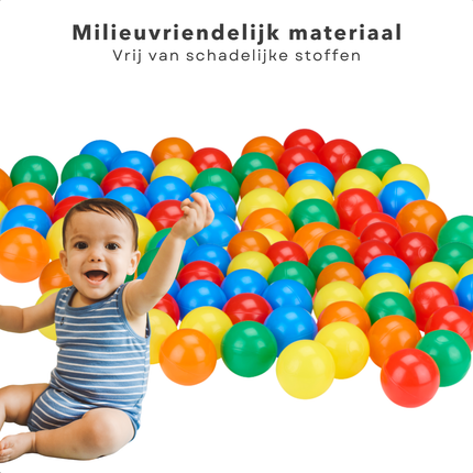 Cheqo® Ballenbak Ballen 50 Stuks - Ballenbakballen voor Speeltent - Gekleurde Speelballen voor Kinderen - Veilig PE Materiaal