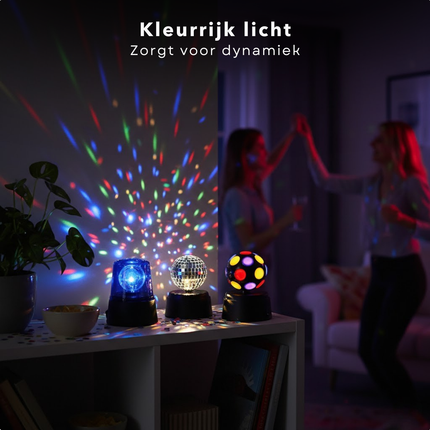 Cheqo® Discolamp Set - Disco Lamp Set - Discolampen Set - Disco Licht Set - Party Lights Set - Feestverlichting Set - Mini Discolamp - Disco Bal Lamp - Party Licht