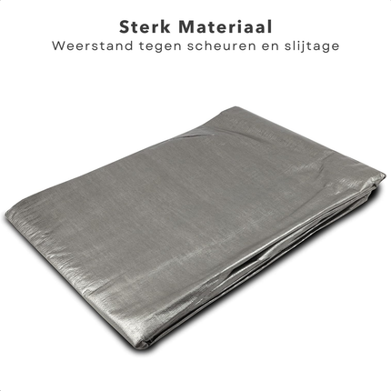Cheqo® Waterdicht Dekzeil 2x3 m - Afdekhoes - Afdekzeil Herbruikbaar - Grijs - Voor Bescherming Buiten - Voor Auto's, Meubelen, Tuinset - Autohoes - Meubelhoes