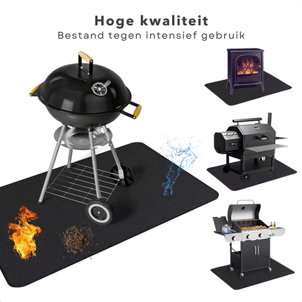 Cheqo® Hittebestendige en Brandveilige Mat voor BBQ - Vloermat - Barbecue Mat - Voor BBQ en Vuurschaal - Siliconen Mat