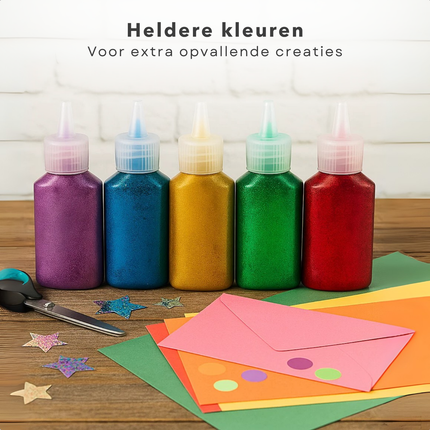 Cheqo® Lijm Parelmoer - Knutsel Lijm - Hobbylijm - Parelmoer Kleuren - Lijm Voor Knutselen - Decoratieve Lijm - Lijm Voor Hobby - Lijm Voor Creatief Gebruik - Hobbylijm