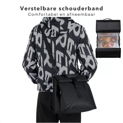 Cheqo® Koeltas Zwart - Picknicktas - Lunchtas - Thermisch Geïsoleerd - Lichtgewicht Reistas