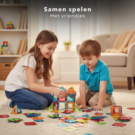 Cheqo® Magnetische Tegels - Magnetic Tiles - Magnetisch Speelgoed - Magnetische Bouwstenen - Magnetisch Bouwspeelgoed - Magnetisch Constructiespeelgoed - Magnetische Bouwblokken - Magnetische Blokken - Magneten Speelgoed