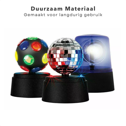 Cheqo® Discolamp Set - Party Lights - Disco Licht Set - 3in1 Disco Lamp Set - LED Lichteffect - Party Verlichting - Compacte Feest Decoratie