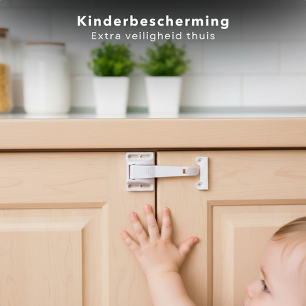 Cheqo® Veiligheidshaakjes - Kast Veiligheidshaakjes - Kastbeveiliging - Kastbeveiliging Baby - Kinderbeveiliging Kast - Keukenkast Beveiliging - Baby Veiligheidsslot - Kindersloten