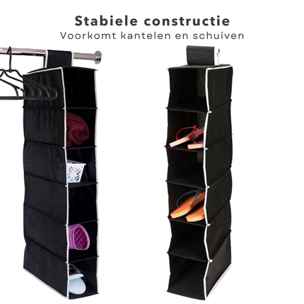 Cheqo® Kledingkast Organiser - Camping Kast Organizer - Hangorganizer - Tentorganizer 5 Vaks - Opvouwbare Opbergkast voor Caravan - Hangende Opbergzak Camping - Hangend Opbergysteem - Kledingkast - Smal