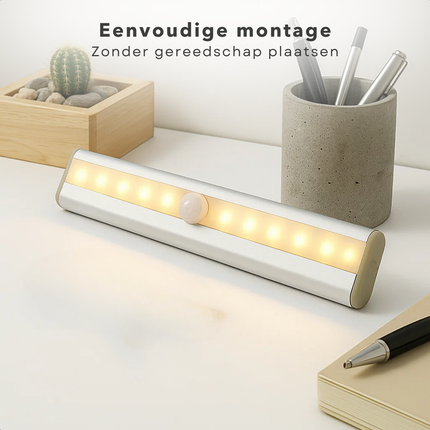 Cheqo® Kastverlichting LED met Vewegingssensor- Keukenverlichting op Batterij - LED Kast Verlichting Draadloos - Kastlamp met Sensor - Lamp met Sensor - Sensor Verlichting Kast - Keuken en Slaapkamer