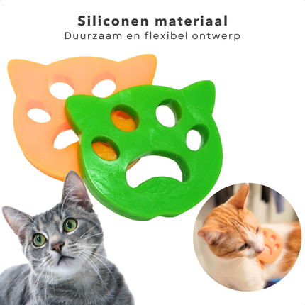 Cheqo® Haarverwijderaar Wasmachine - Huisdierhaar Wasmachine - Anti Haar Drogerballen - Hondenhaar Verwijderaar - Zachte Elastische Magneet - Voor Droger en Wasmachine - 2 Stuks