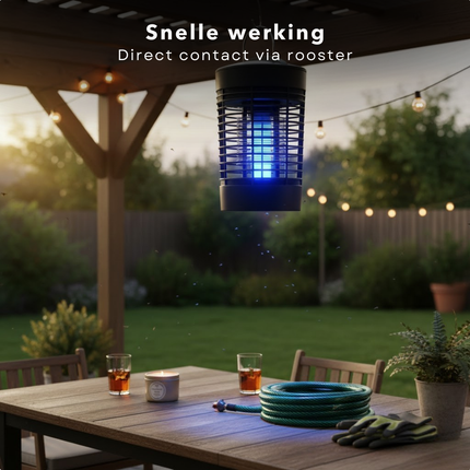 Cheqo® Vliegenlamp - Insectenlamp - Insectendoder - Insectenkiller - Elektrische Vliegenlamp - Elektrische Insectendoder - Muggenlamp - Muggenvanger - Vliegenvanger - Elektrische Vliegenvanger - UV Vliegenlamp