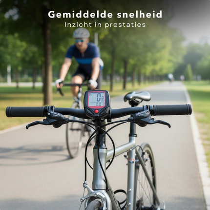 Cheqo® Fietscomputer - Fietscomputer Met Draad - Fietskilometerteller - Kilometerteller Fiets - Fietssnelheidsmeter - Fiets Teller - Fietscomputer Lcd - Fietscomputer Groot Scherm - Fietscomputer 15 Functies - Fietscomputer Met Klok