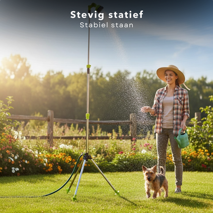 Cheqo® Tuindouche - Buitendouche - Tuindouche met Statief - Buitendouche met Statief - Verstelbare Tuindouche - Verstelbare Buitendouche - Tuindouche Verstelbare Hoogte - Buitendouche Verstelbare Hoogte